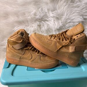 Nike Air Force 1 High-Top Brown Sneakers